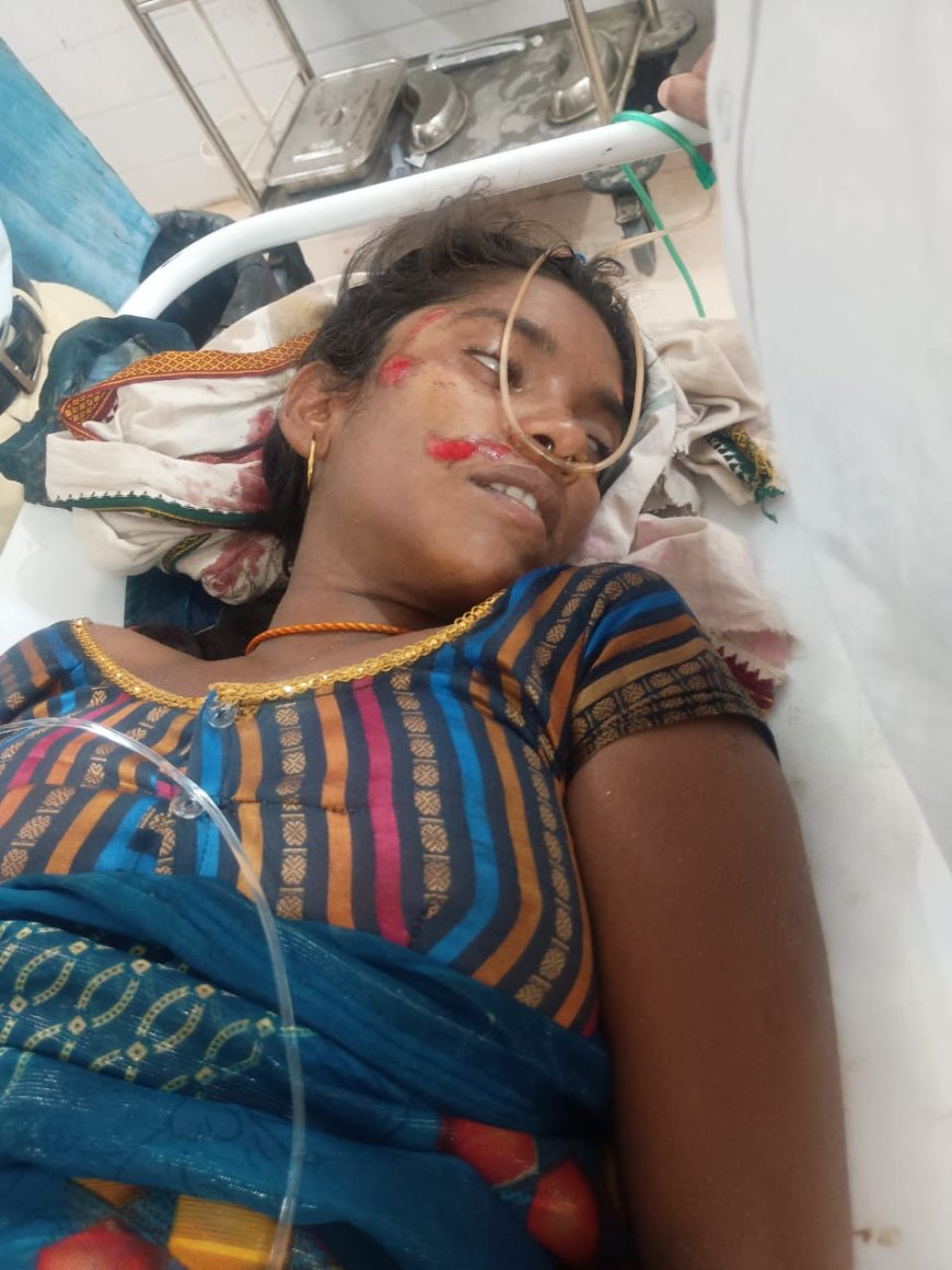 गढ़वा थाना क्षेत्र की कोरवाडीह पेशका मुख्य मार्ग पर अज्ञात महिला घायल