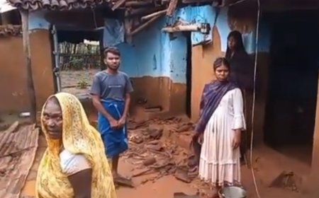 चिनिया चपकली गांव में आधी रात को हाथी ने आधे दर्जनों घरों पर किया हमला ,बाल बाल बच्चे पांच लोग