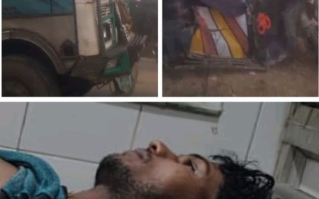 कोरवाडीह छतरपुर मार्ग पर  ट्रक और ऑटो में टक्कर, ऑटो चालक गंभीर रूप से घायल