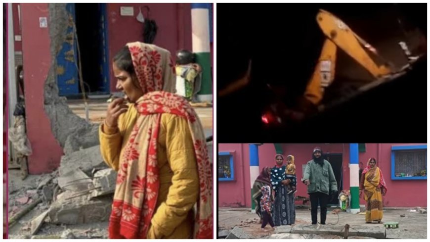 दामाद ने ससुर की घर को जेसीबी से ध्वस्त करने की धमकी देते हुए बाउंड्री को ध्वस्त किया। पत्नी को बार बार मायके जाने से था पति नाराज